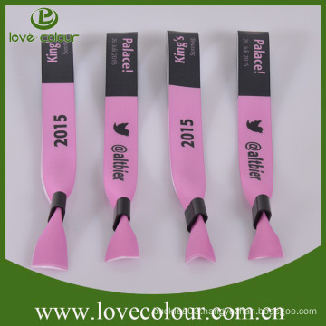 High quality good price fabric printed customized satin wristbands